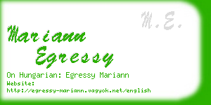 mariann egressy business card